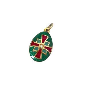 Joan Rivers Cross Enamel Faberge Egg Charm